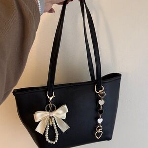 Mini black tote bag